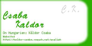 csaba kaldor business card