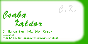 csaba kaldor business card